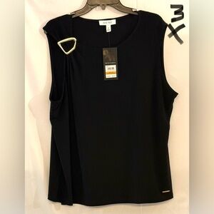Nine West Elegant Black Tank with Gold Detail